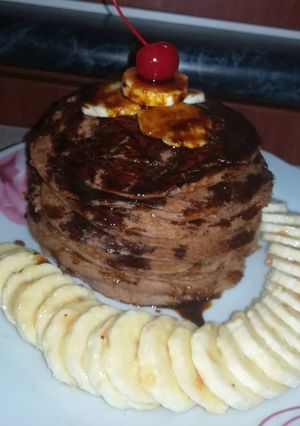 Una foto de Panqueques de avena y Algarrobina