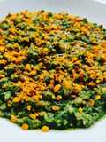 Orzotto in crema di bieta con pepite dorate
