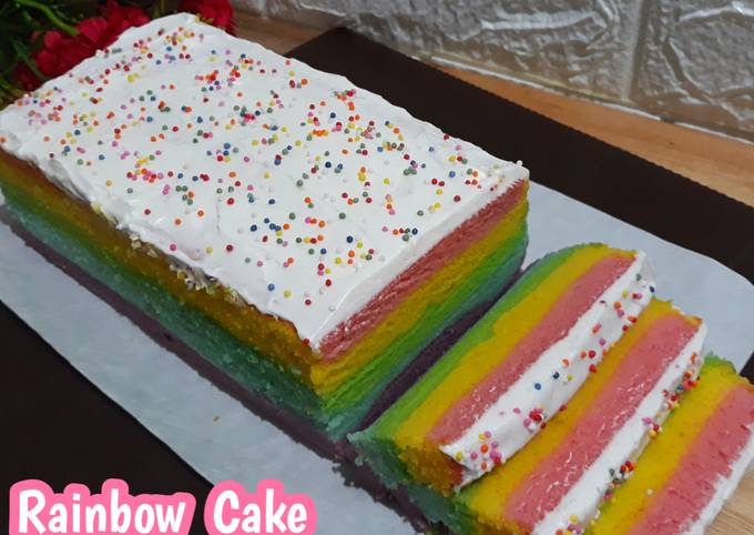 Rainbow Cake Kukus Super Lembuuuttt