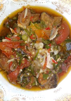 Foto resep Ikan asin di tumis bumbu kasar