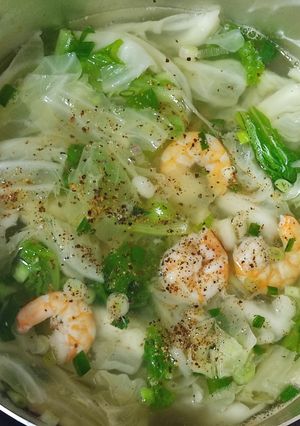 Hình của món Canh cải nấu tôm.
