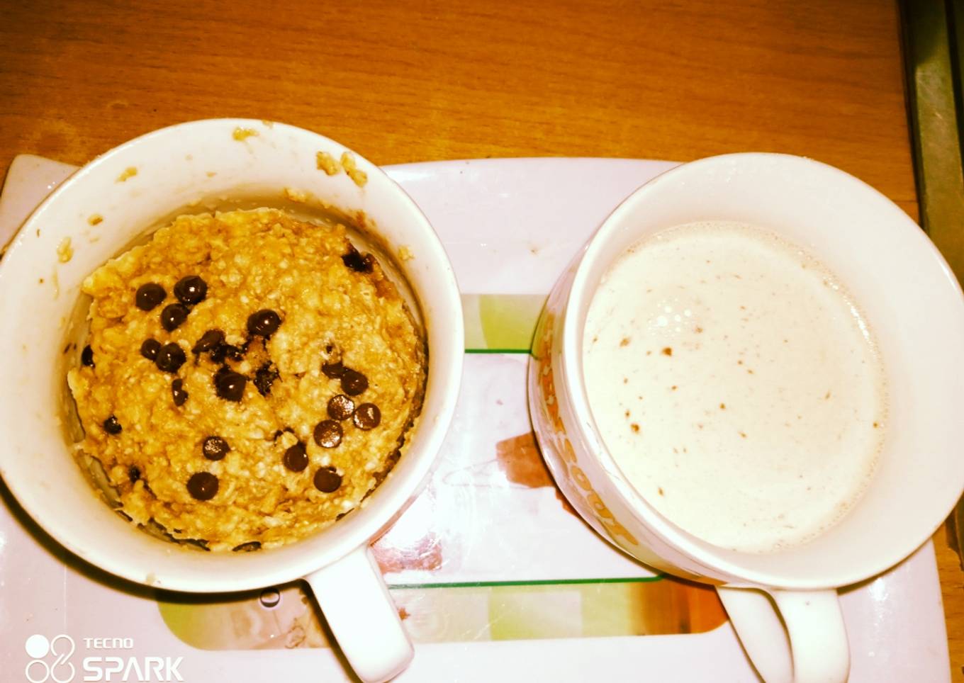 Chocolate chip oats mug cake