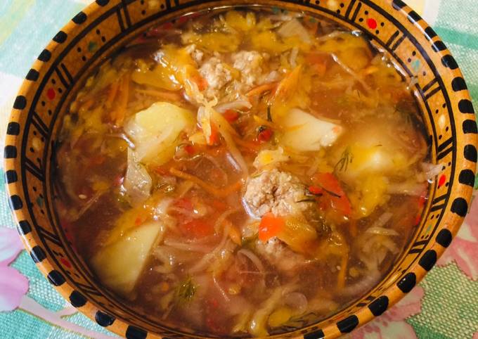 Рецепт щи из свежей капусты со свининой классический с фото пошагово