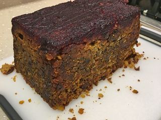Cranberry Sauce Topped Nut & Lentil Roast