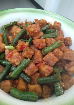 Foto resep Oreg tempe basah kacang panjang