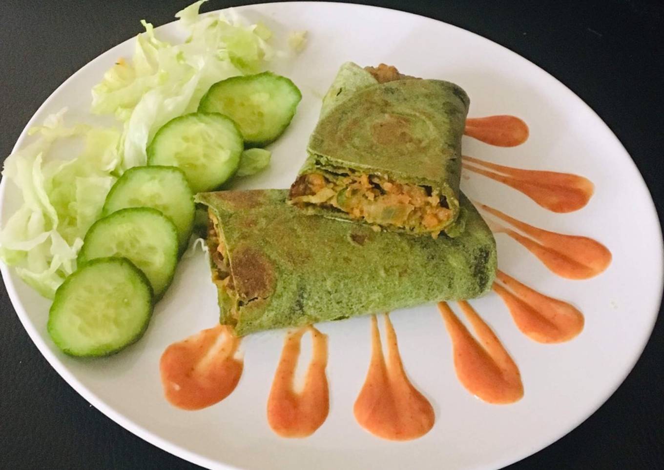 Spinach veggies wrap