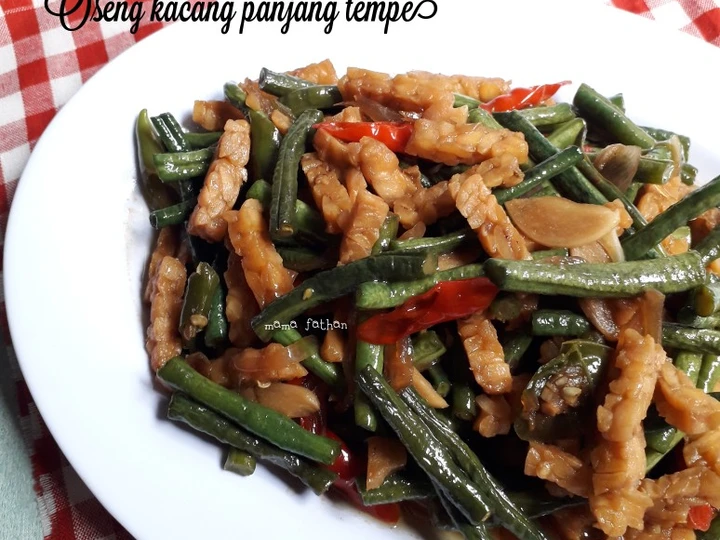 Cara Gampang Membikin Resep Oseng kacang panjang tempe yang Lezat Anti Ribet, Mantap