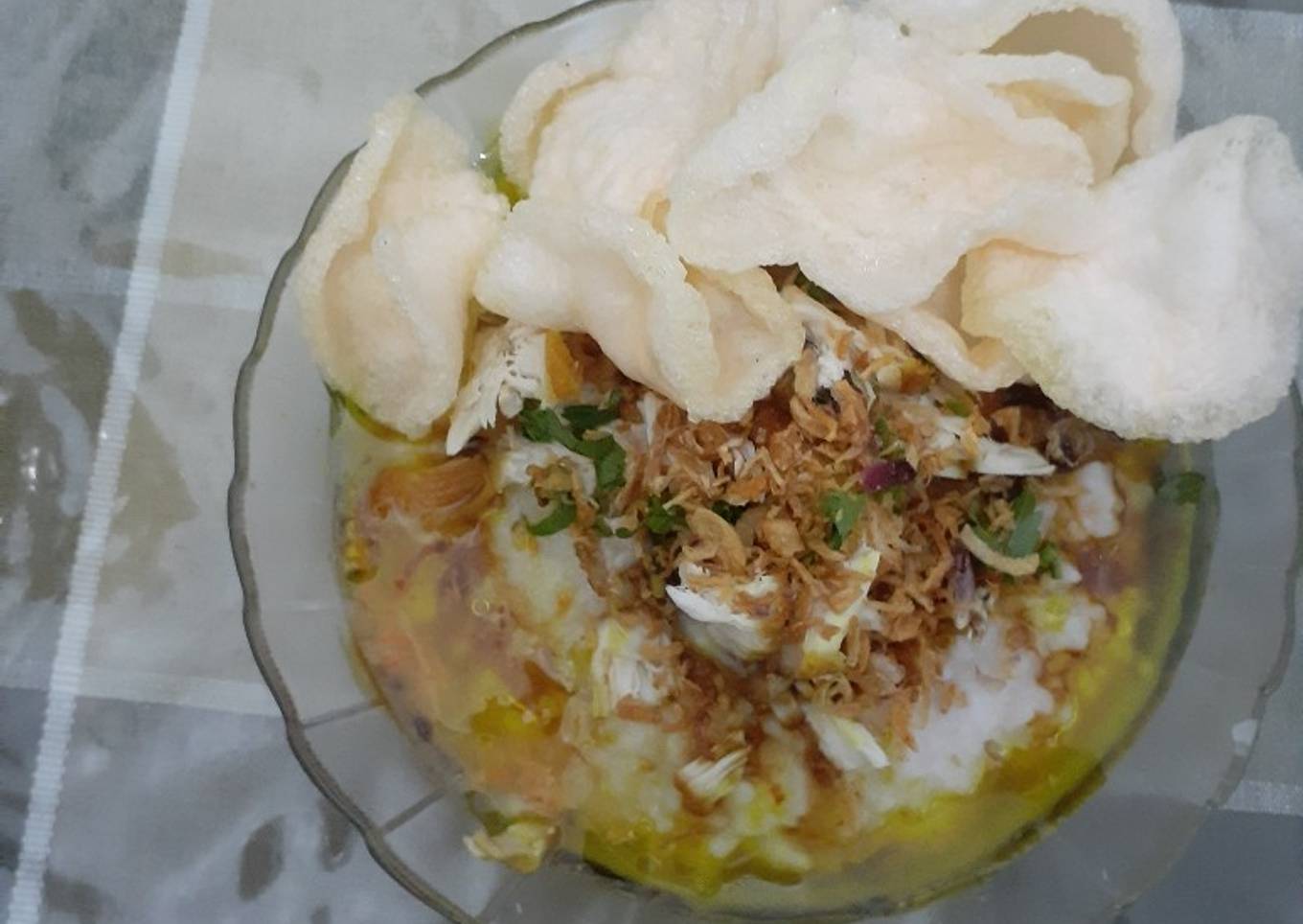 Bubur ayam kuah kuning