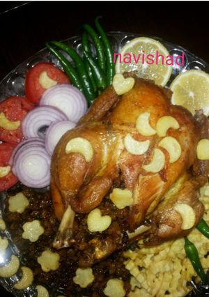 عکسی از دستور مرغ شکم پر