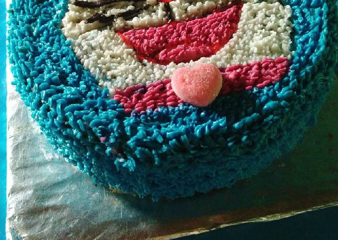 Birthday cake doraemon (tart ultah) - cookandrecipe.com