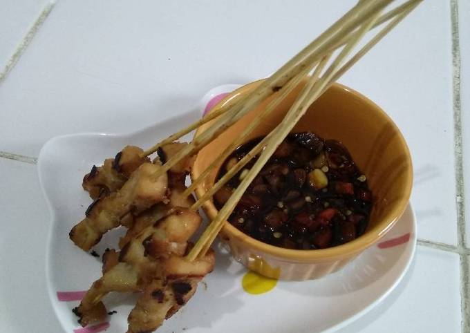 Standar Resep enak bikin Sate ayam bumbu kacang + sambel kecap  lezat