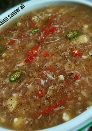 A picture of Hot n sour soup.