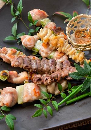 A picture of Japanese Yakitori (焼鳥 skewer-grilled chicken)②.