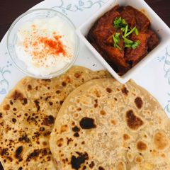 Paneer paratha A picture of Paneer paratha.