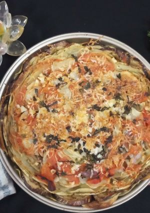 A picture of Briam Traditonal Greek roasted vegetables.