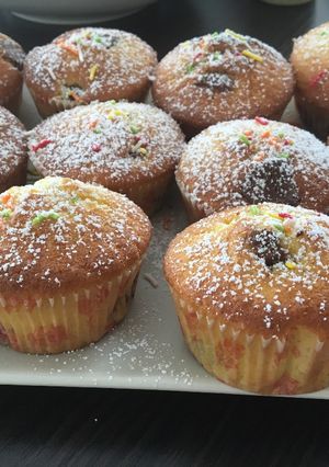 Meggyes bögrés muffin recept fotója