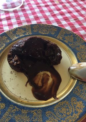 Una foto de Volcán de chocolate