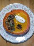 Soupe de potimarron châtaigne Chantilly de chèvre