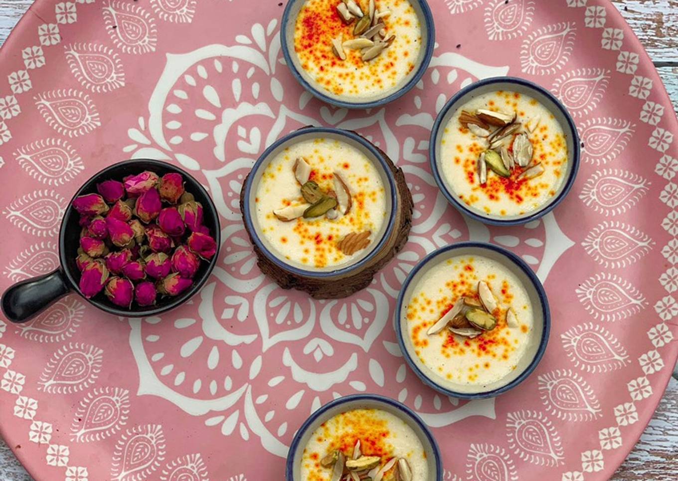 Phirni Indian creamy rice pudding