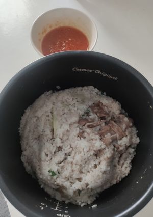 Foto resep Nasi Ayam Ricecooker + sambal hainan