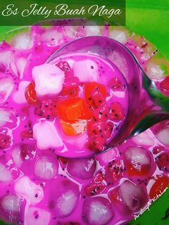 Foto resep Es Jelly Buah naga
