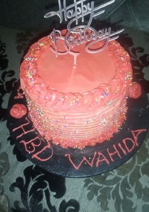 A picture of Birthday Cake (Red Velvet and Vanilla) Recipe.