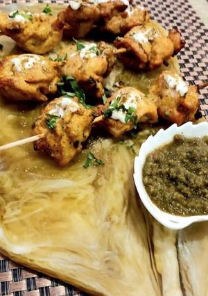 स्टफ्ड मशरूम टिक्का (stuffed mushroom tikka recipe in Hindi) रेसिपी मुख्य फोटो