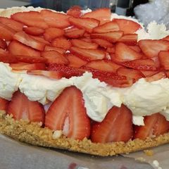 Fresh strawberry cheesecake A picture of Fresh strawberry cheesecake.