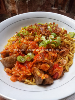 Foto resep Mie Yamin Bakso Sambal Korek