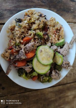 Una foto de Fajitas con verduras