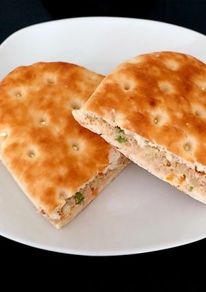 A picture of My Tuna,Celery +Avocado foccacia Sandwich 😍.