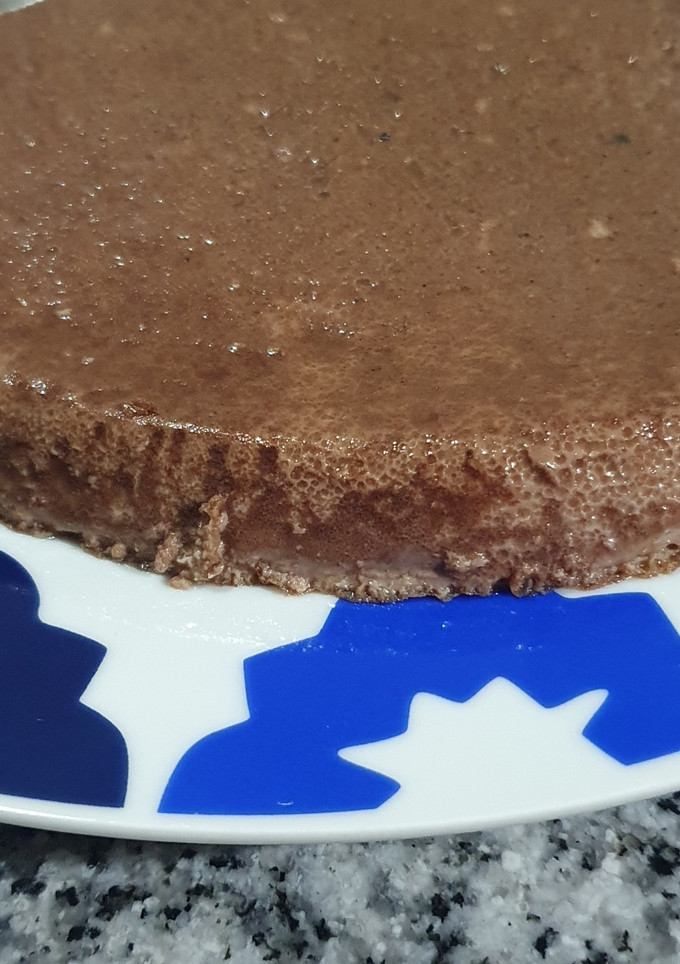 Una foto de Flan de chocolate