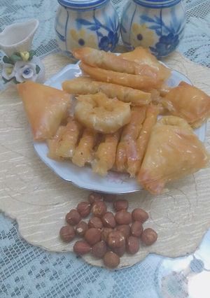 صورة لوصفة بقلاوه بحشوة البندق والسوداني حلو سهل وسريع ❤❤