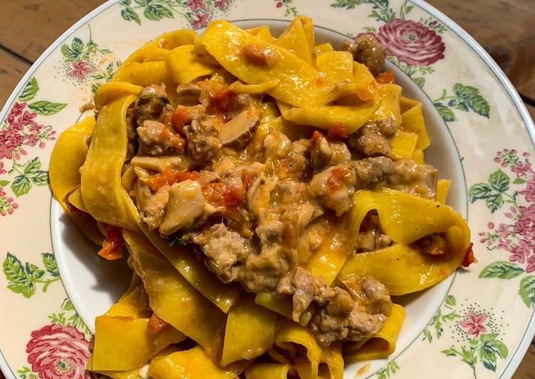 Pappardelle porro e porcini