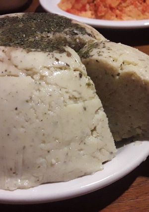 Una foto de Queso de garbanzos saborizado!