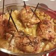 Muslos de pollo deshuesado rellenos al horno
