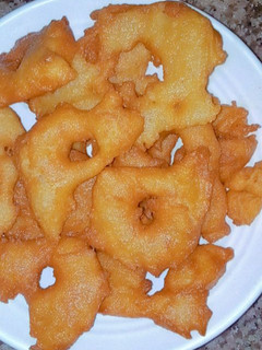 A picture of Funkaso with taushe soup.