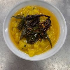 A picture of Green moong and toor dal fry.