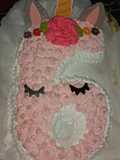 Torta números 6 unicornio