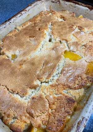 A picture of Peach Cobbler.