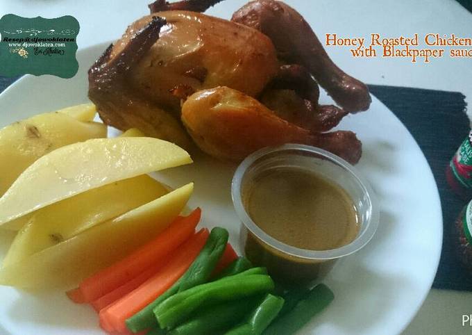 Honey Roasted Chicken with Blackpaper sauce  foto resep utama