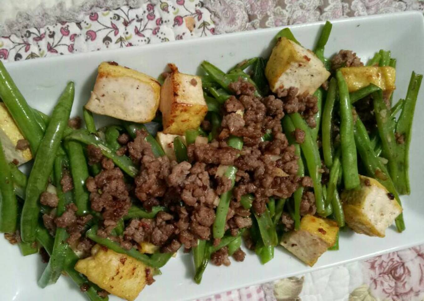 Buncis daging cincang
