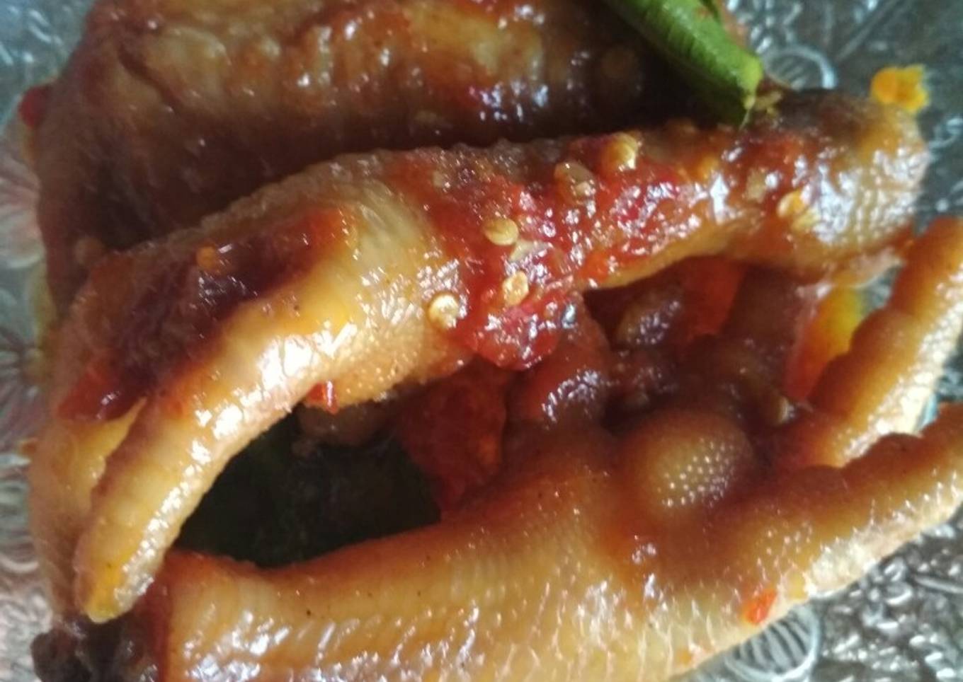 Sayap dan Ceker ayam pedas sederhana