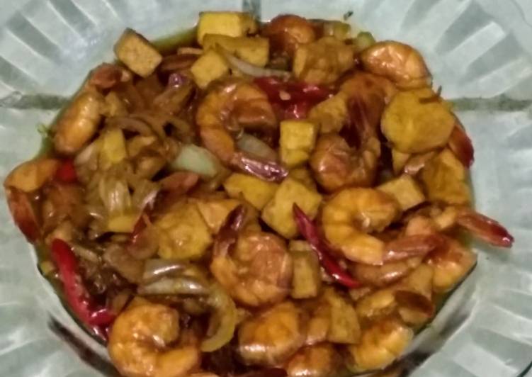 Udang Tahu Masak Kecap