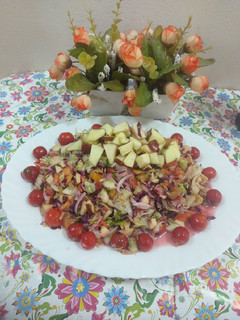 A picture of Apple and cabbage salad.