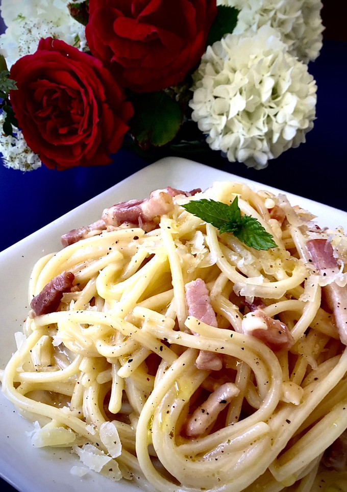 Una foto de Spaghetti carbonara