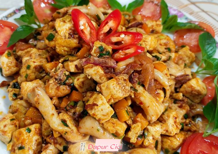 Oseng Tahu Telur Jamur Saus Pedas Manis