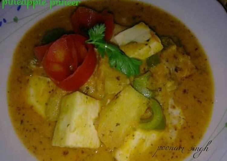 Recipe of Ultimate Tangy Pineapple paneer