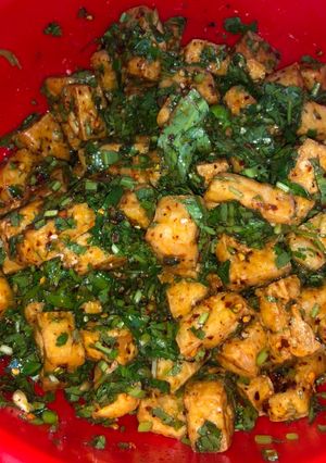 Hình của món Đậu trộn cay.