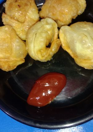 A picture of Fried Momo with noodles stuffing.